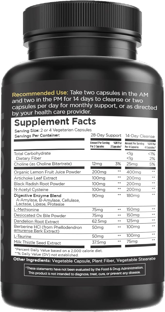 Livingood Daily Liver & Gallbladder Cleanse, 56 Vegetarian Capsules - Gallbladder Supplement with Ox Bile Powder Supports Digestion - Promotes Liver Function - Non-GMO, Gluten-Free & Allergen-Free