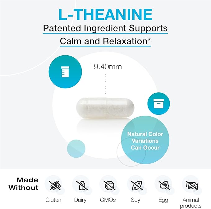 XYMOGEN L-Theanine - Patented Suntheanine L theanine 400mg Per Serving - Amino Acid Supplement to Support Calm + Relaxation without Drowsiness, Liver Health (60 Capsules)