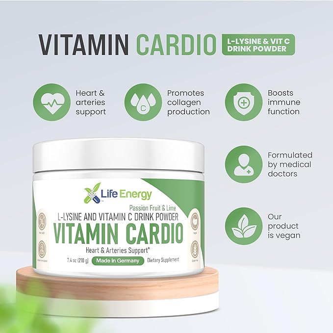 Vitamin Cardio - High-Dosed Vitamin C & Lysine Drink Powder - Heart & Arteries Support