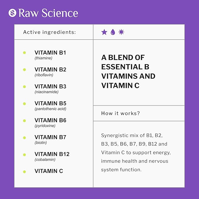 Vitamin B Complex Capsules - B Vitamins: B1 B2 B3 B5 B6 B7 B9 B12, Biotin, Folic Acid, Vitamin C for Energy & Immune Support Supplement, Super B-Complex for Women & Men's Nervous System, 60 Capsules