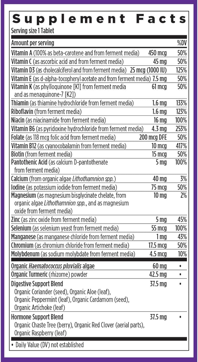 New Chapter Women's Multivitamin 50 Plus for Cellular Energy, Heart & Immune Support with 20+ Nutrients + Astaxanthin - Every Woman's One Daily 55+, Gentle on The Stomach, 48 Count