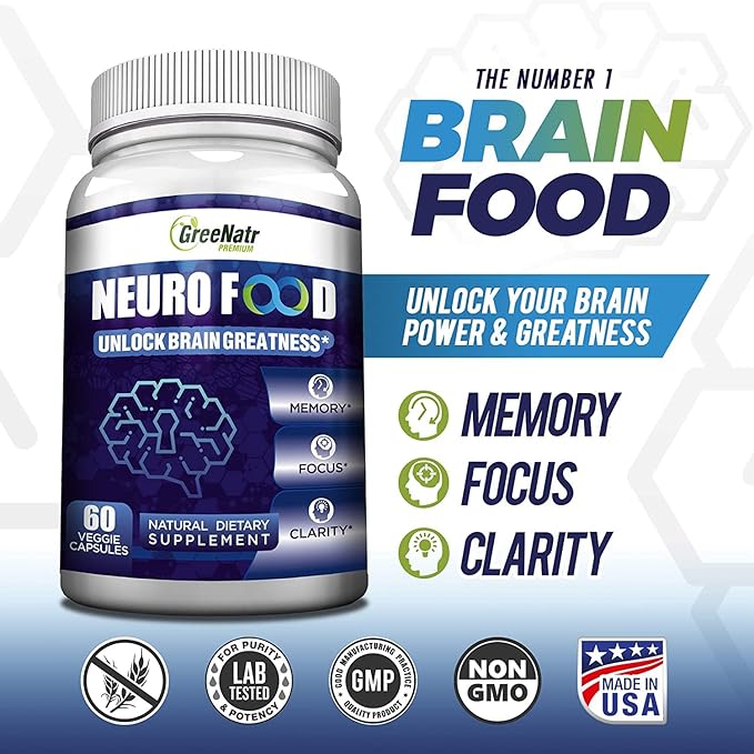 Brain Supplements for Memory and Focus - Ginko Biloba Capsules Brain Booster Supplement with B1, Folic Acid & Calcium - Memory Supplements for Cognitive Function & Brain Health 3 Bottles