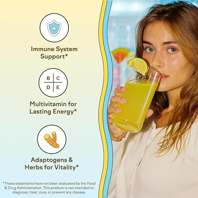 Feel Goods Immunity Icon, Zero Sugar, Vitamin C, A, B, D, E & Zinc, Organic Elderberry, Ashwagandha, Drink Mix Powder, Vegan, Non GMO, Caffeine & Gluten Free | Wild Berry, 30 Servings