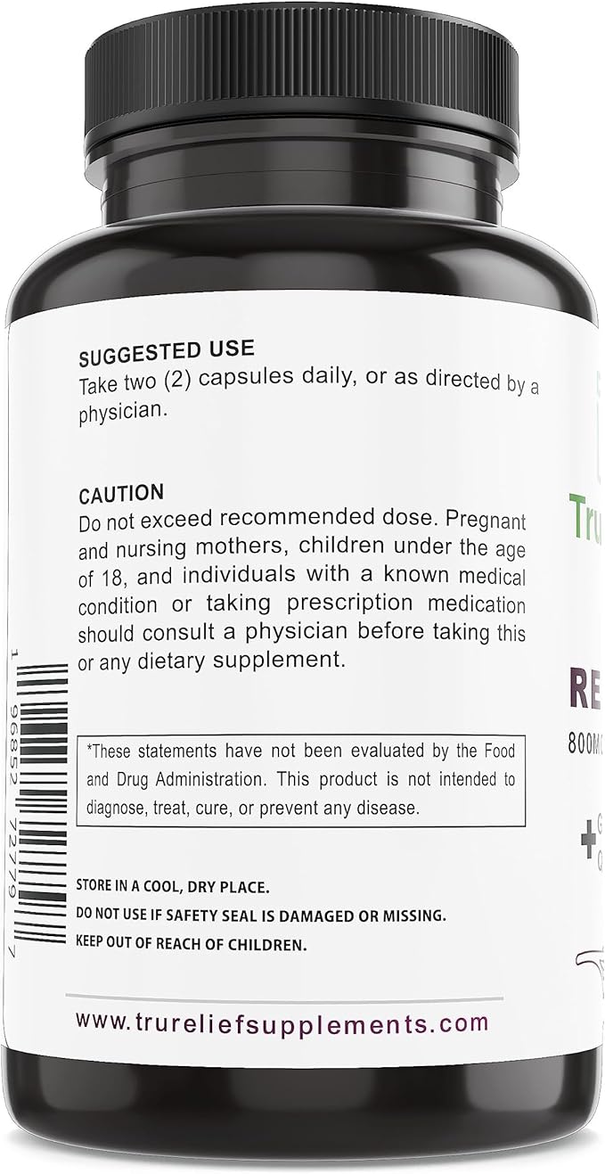 Resveratrol 800mg - Antioxidant supp w/Resveratrol, Green Tea, Quercetin, Acai. Supports Aging, Immunity, Brain, Joints. 180 ct.