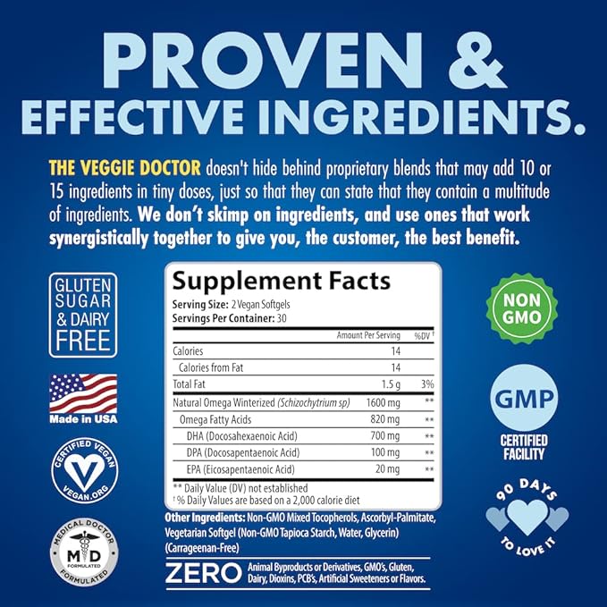 Vegan Prenatal Vitamins with DHA (60 Count) Omega-3 – Qwell Better Than Fish Oil, Brain Function – 820 Mg Algae DHA & EPA, Vegan Prenatal Vitamins with Vitamin E, Carrageenan-Free