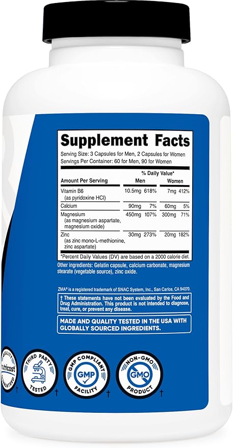 Nutricost ZMA 180 Capsules (3 Bottles)