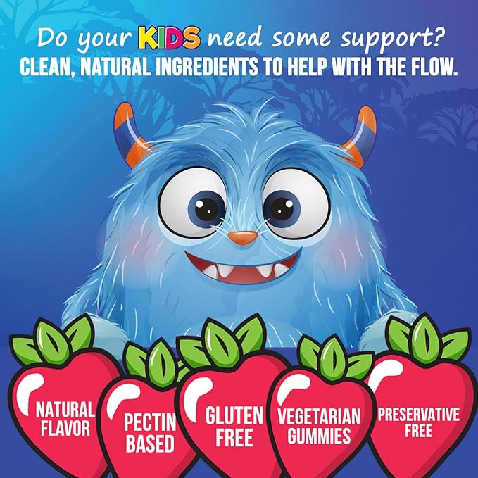 Fiber Gummies for Kids Supplement - Daily Prebiotic Fiber for Kids, Supports Regularity, Digestive Health & Immune Support, Nature's Plant Based Chicory Root Vitamins, Vegan, Berry Flavor, 120 Gummies