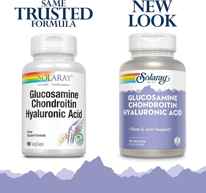 SOLARAY Glucosamine Chondroitin and Hyaluronic Acid, 1500mg/1000mg/20mg 90 Capsules