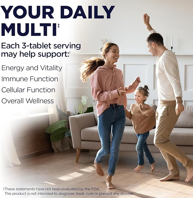 KAL Enhanced Energy Supplements, 3 Daily - Whole Food Multivitamin for Women and Men, Iron Free - 23 Essential Vitamins, Minerals, Super Foods, Digestive Enzymes, 60-Day Guarantee, 30 Serv, 90 VegTabs