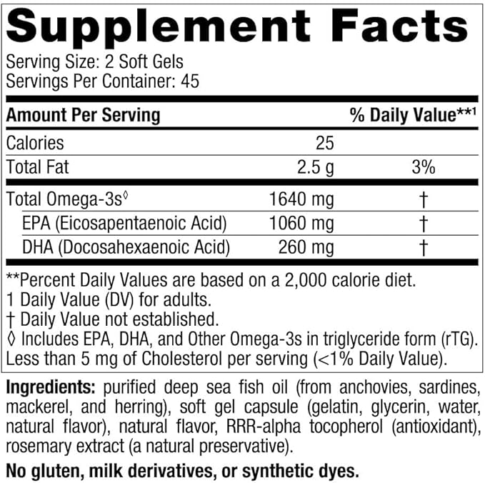 Nordic Naturals EPA Xtra, Lemon - 90 Soft Gels - 1640 mg Omega-3 - High-Intensity EPA Formula for Positive Mood, Heart Health & Healthy Immunity - Non-GMO - 45 Servings