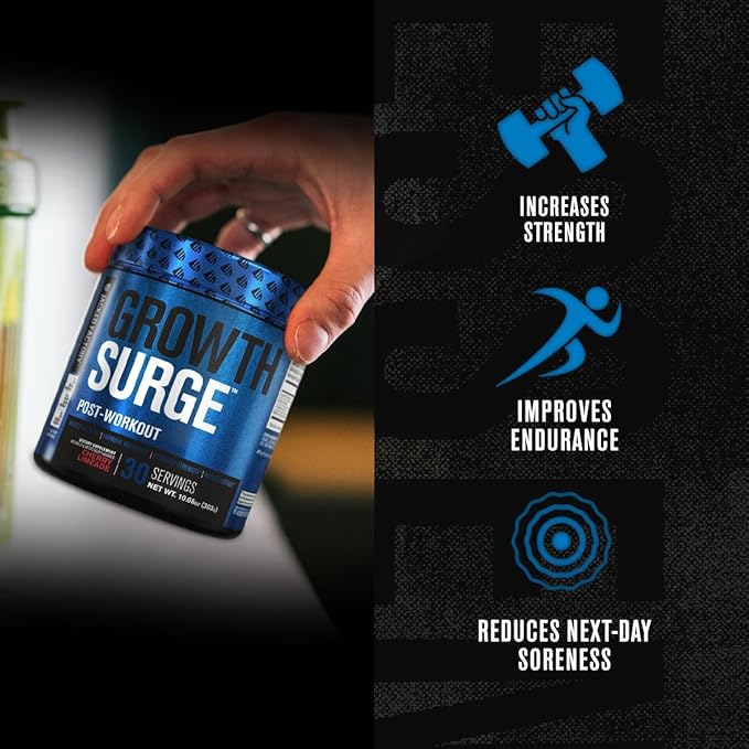 Jacked Factory Growth Surge Creatine Post Workout w/L-Carnitine - Daily Muscle Builder & Recovery Supplement with Creatine Monohydrate, Betaine, L-Carnitine L-Tartrate - 30 Servings, Swoleberry