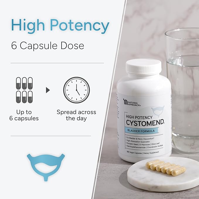 Bladder & Pelvic Discomfort Formula (High Potency) - Supports Less Flares & Urgency* - Premium Bladder Support for Women & Men - USA Manufactured & Third-Party Tested - 180 Capsules
