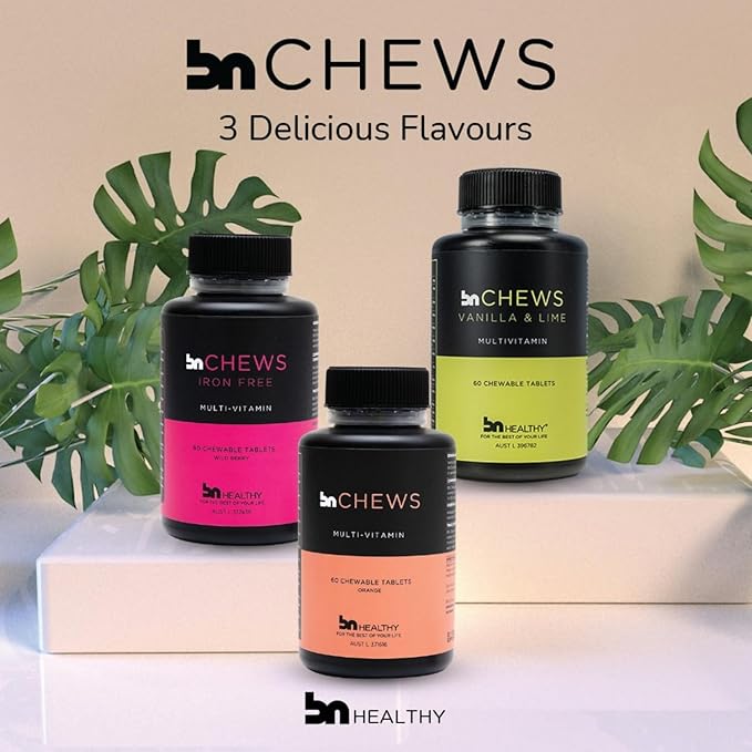 BN Chews Raspberry - Bariatric Multivitamin Chewable with 26 Essential Nutrients: Vitamins A, B6, B12, C, D3, 45 mg Iron & Calcium, Supports Men & Women Health(2 Pack)