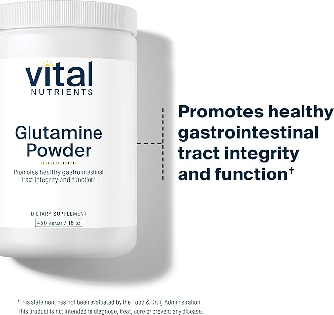 Vital Nutrients Glutamine Powder | 450g L-Glutamine | Healthy Gastrointestinal Tract Function | Gluten, Dairy, Soy Free | Non-GMO | 450g/16 oz L-Glutamine Powder