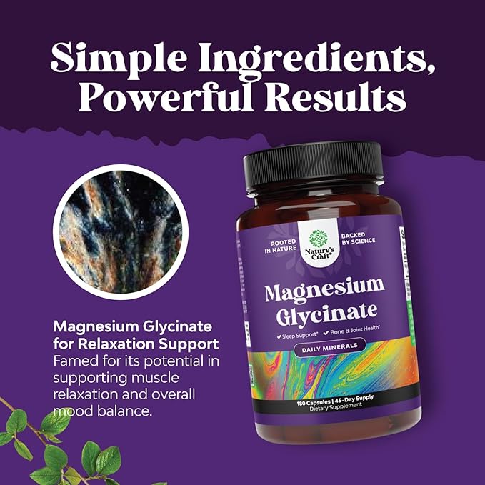Pure Magnesium Glycinate 400mg Per Serving - Vegan High Absorption Chelated Magnesium Capsules for Women & Men with Elemental Magnesium 400mg for Mood Sleep and Relaxation Support - 45 Servings