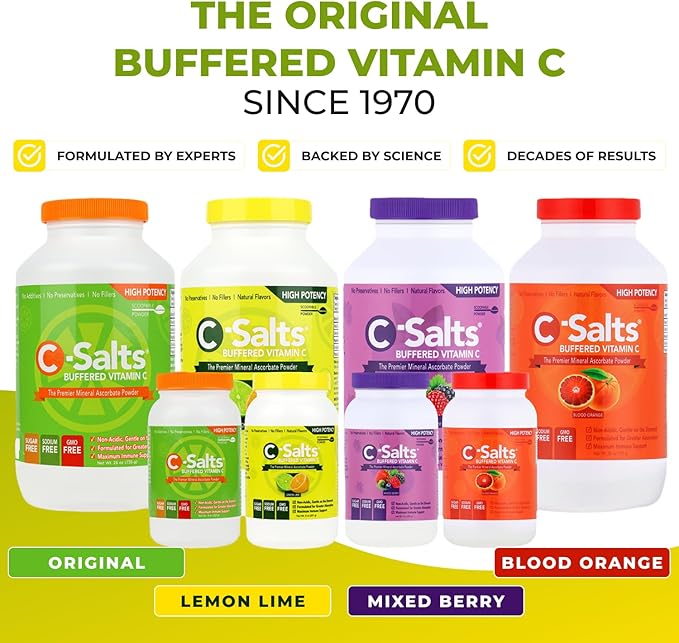 4000mg Vitamin C Powder Supplement - 100% Pure Buffered Powdered Drink with Ascorbate C - Immune Support, Stomach-Friendly Absorption, Organic, Vegan, Sodium & Sugar-Free, Lemon Lime 8oz