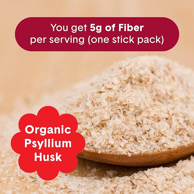 Bellway Super Fiber Packets + Fruit, Sugar Free Organic Psyllium Husk Powder Fiber Supplement to Go for Regularity, Bloating Relief & Gut Health, Non-GMO, Plant-Based, Raspberry Lemon (16 Packets)
