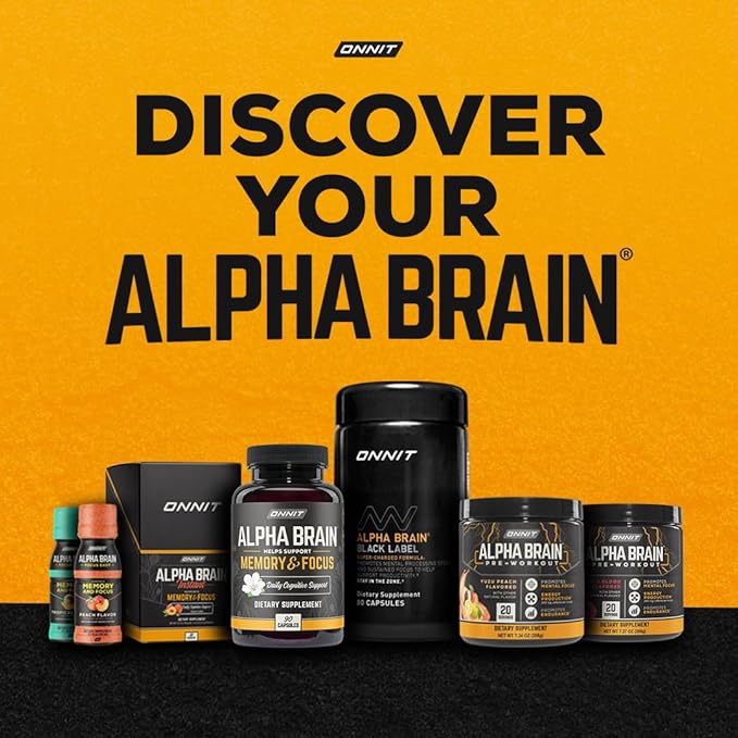 ONNIT Alpha Brain Nootropic Brain Supplement for Men & Women | Memory, Mental Clarity & Cognitive Improvement | Focus Capsules with L-Theanine, Vitamin B6 & Phosphatidylserine (90 Count)