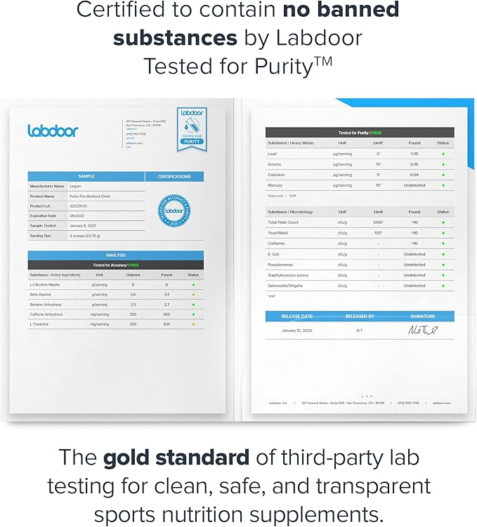 LEGION Pulse Pre Workout Supplement - All Natural Nitric Oxide Preworkout Drink to Boost Energy, Creatine Free, Naturally Sweetened, Beta Alanine, Citrulline, Alpha GPC (Caffeine Free Blue Razz)