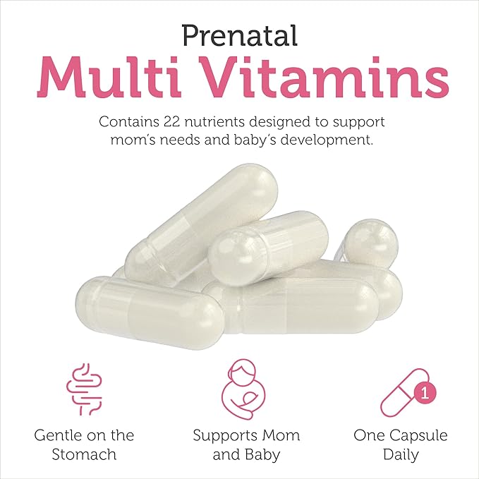 Zahler - Total One Prenatal Vitamins for Women (90 Count) Daily Multi Vitamin Prenatals with Folic Acid, Iron, Zinc & 19 Other Essential Vitamins & Minerals - Kosher Pre Natal Multivitamin Capsules