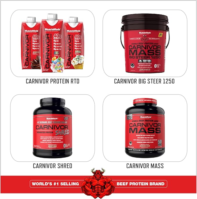 MuscleMeds Carnivor Beef Protein Isolate Powder, Chocolate Peanut Butter, 4.14 Pound