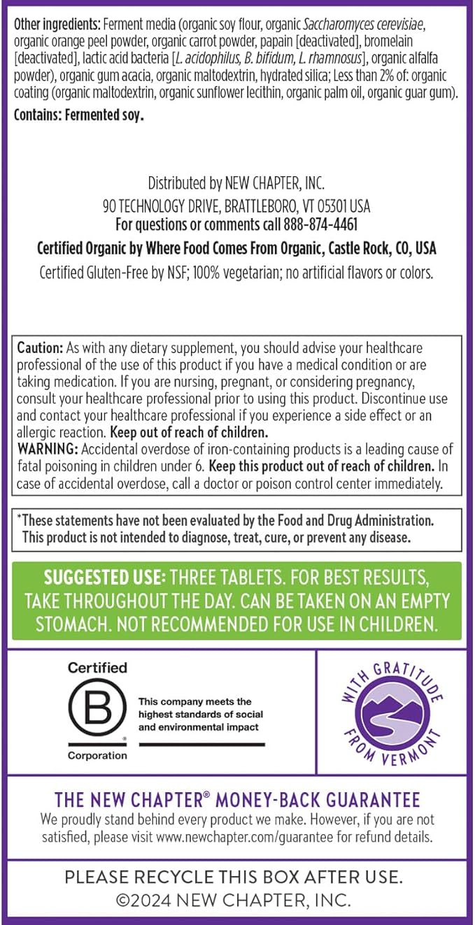 New Chapter Advanced Perfect Prenatal Vitamins, 270ct, Made with Organic, Non-GMO Ingredients for Healthy Baby & Mom - Folate (Methylfolate), Whole-Food Fermented Iron, Vitamin D3 + Ginger