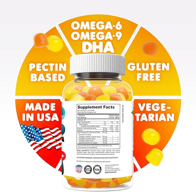 DR. MORITZ Omega 3 Kids Gummies - Vegan DHA Kids Omega 3 Gummies with Omega 3 6 9 - Omega 3 Gummies for Kids, No Fish Oil - Kids Omega 3 Supplement (240 Count)