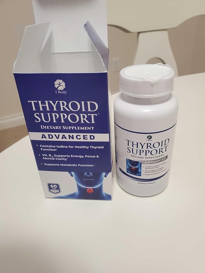 1 Body Thyroid Support Supplement with Iodine, Vitamin B12, Zinc, 60-Day Supply, 2 Pack