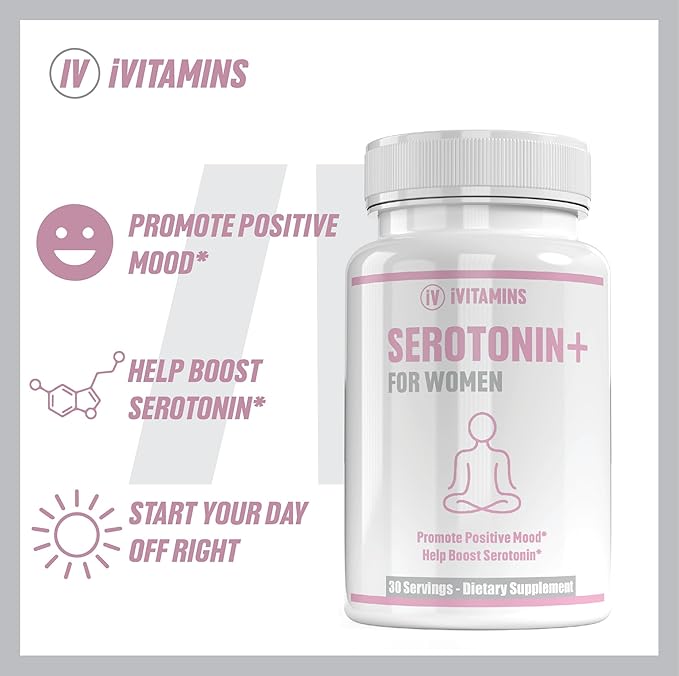 Serotonin Supplements for Women - Supports Healthy Serotonin Levels, Improves Mood, & More - Serotonin Supplement - Mood Support Supplement - Mood Support Supplements Women - 5 HTP - 1 fl oz