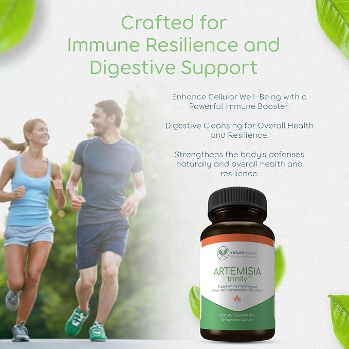 Artemisia Trinity | Cleansing for Adults with Wormwood Herb & Artemisinin 30:1 Extract | Resistance & Digestive Support | Herbal Supplements | Pure, Plant-Based, 90 Caps