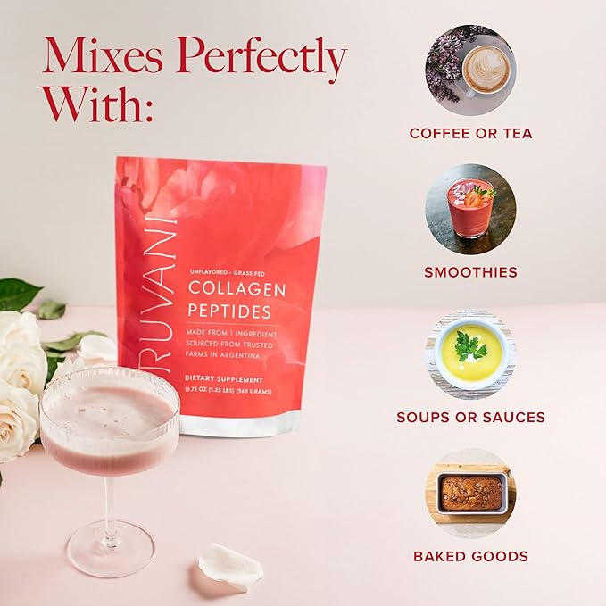 Truvani Hydrolyzed Collagen Peptides | Unflavored | 7 Servings | 20g Grass-Fed Collagen Protein Powder | Promotes Hair, Nail, Skin, and Joint Health | Keto | Dairy and Gluten Free | Women and Men