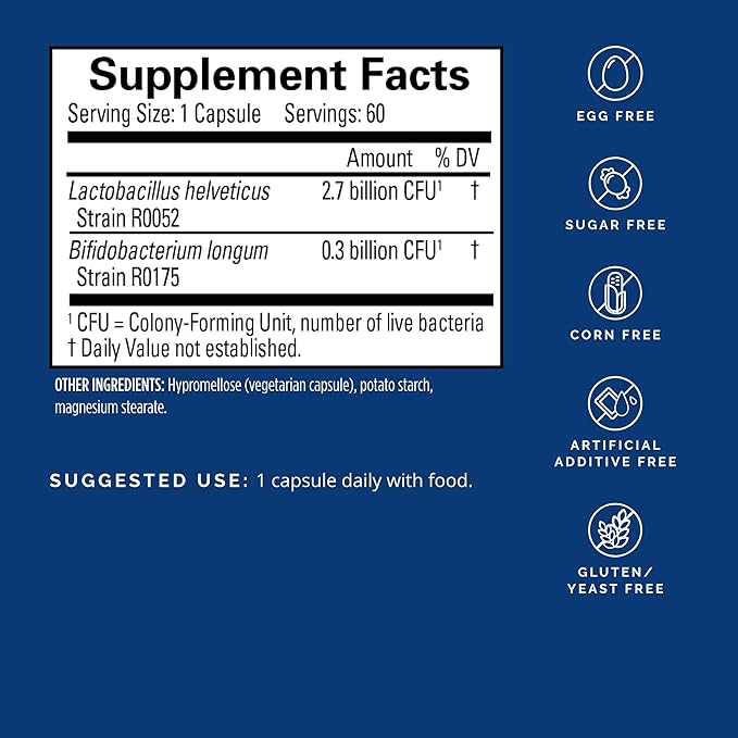 Dr Amen BrainMD ProBRAINbiotics - 3 Billion CFU, 60 Capsules - Promotes Gut Health - Gluten Free - 60 Servings