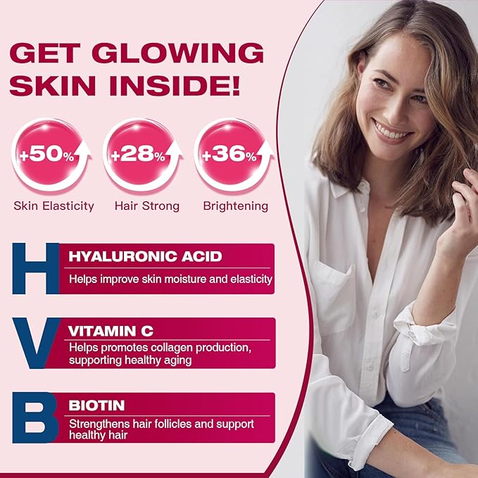 5 Types Collagen Peptides Powder with Probiotics - Hydrolyzed Collagen Peptides with Multivitamins, Hyaluronic Acid & Biotin - Support Skin Hair Nail Joints & Gut