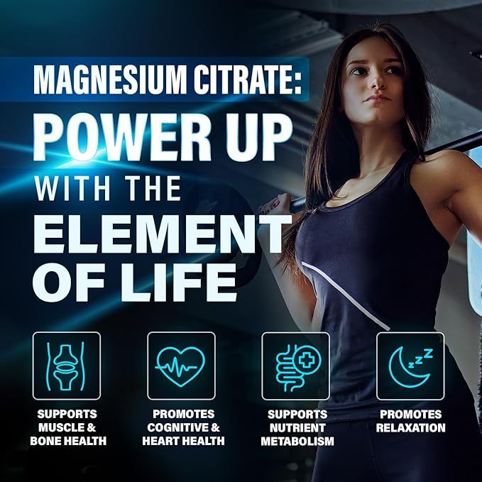 Premium Magnesium Citrate 500mg Capsules (Citrato de Magnesio) High Absorption Formula Chelated Buffered Citrate to Support Digestion, Bone, Sleep & Muscle Health - 120 Capsules