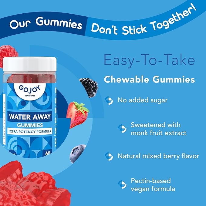 Water Away Gummies - Natural Diuretic for Water Retention for Women & Men