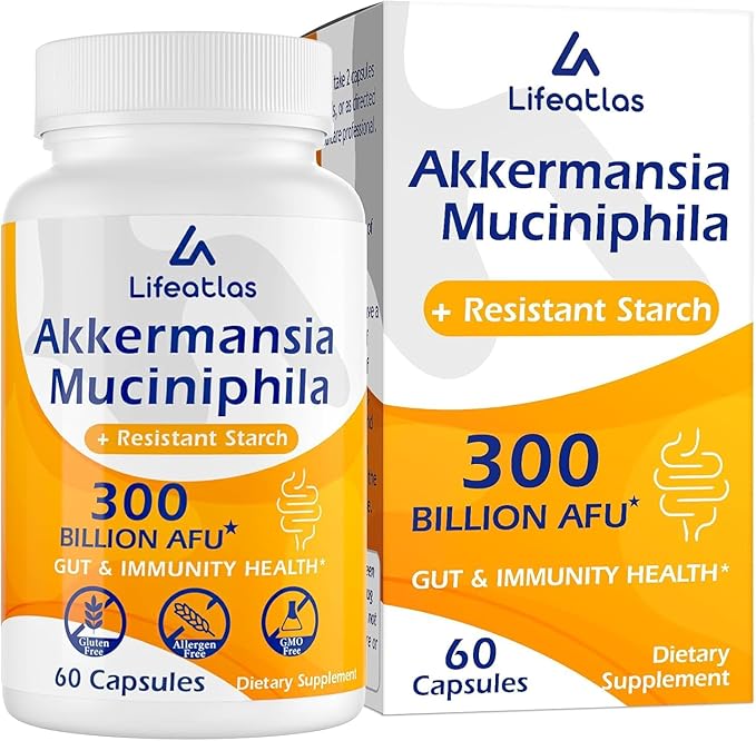 GLP-1 Supplement, 300 Billion AFU Akkermansia Probiotic - Live Akkermansia for GLP-1, Akkermansia Muciniphila for Women & Men, Enhances Gut Digestive Lining Function, Digestive, Gut, Immune, 120 Caps