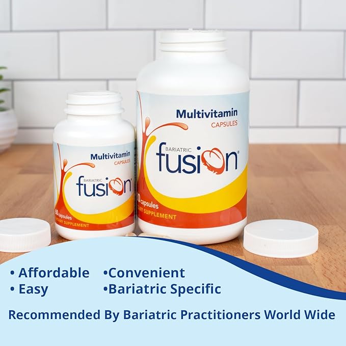 Bariatric Fusion Bariatric Multivitamin Without Iron | Post Bariatric Surgery Patients | Iron Free Bariatric Vitamin for Gastric Bypass and Sleeve Gastrectomy | 60 Capsules | 1 Month Supply