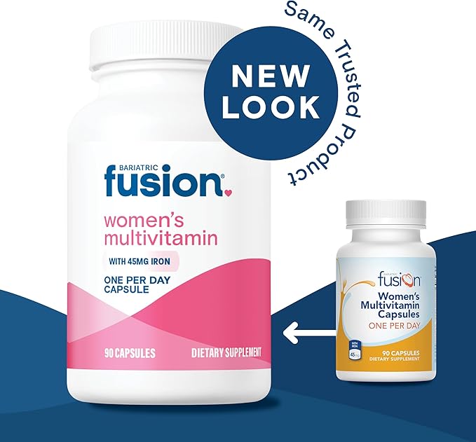 Bariatric Fusion One Per Day Bariatric Multivitamin with Iron for Women | with Hair and Nails Vitamin Blend | Gastric Bypass and Sleeve Gastrectomy | 90 Count | 3 Month Supply