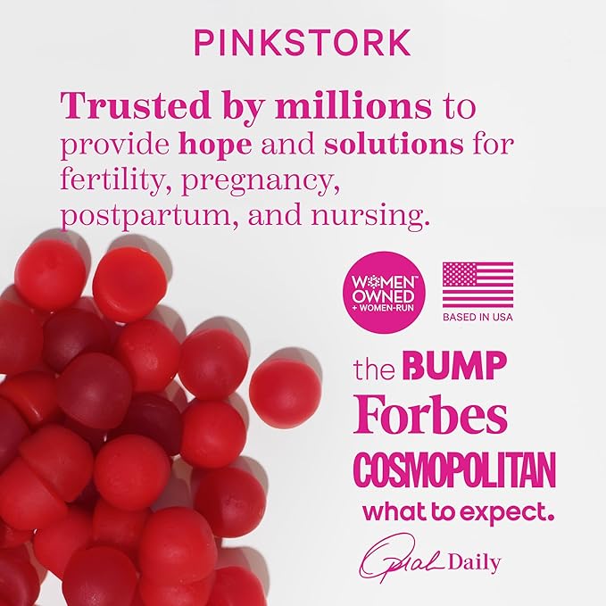 Pink Stork Premium Prenatal Gummy Vitamins with DHA, Folate, and Vitamin D - Multivitamin and Nutrient Blend for Neural Tube and Fetal Brain Development - Pregnancy Must Haves - 60 Vegan Gummies