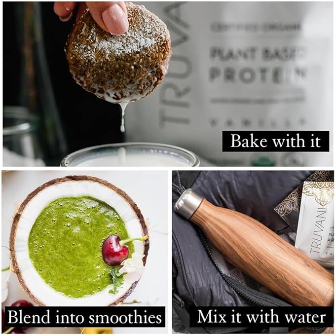 Truvani Vegan Pea Protein Powder | Vanilla | 20g Organic Plant Based Protein | 18 Servings | Keto | Gluten & Dairy Free | Low Carb | No Added Sugar