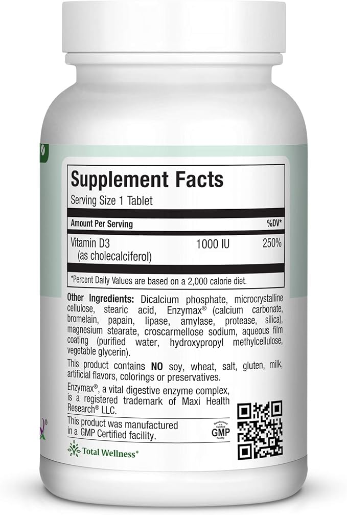 Maxi Health Vitamin D3 1000, Bottle,Tablets,180 Tablets,ZZZ-2