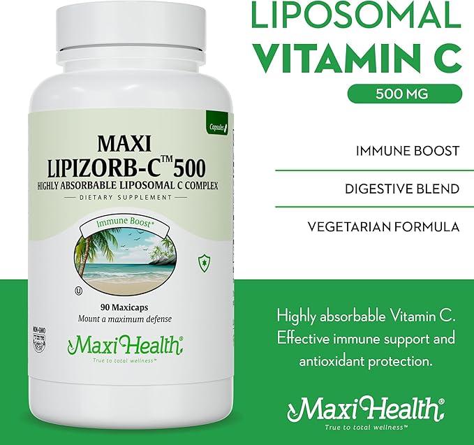 Liposomal Vitamin C - Liposomal VIT C - 500mg Capsules with Digestive Blend - Highly Absorbable High Dose VitaminC - Non GMO Kosher Vegetarian Doctor-Formulated Immune Support Supplement (90 Count)
