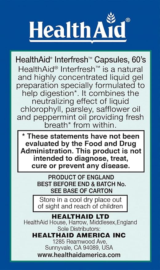 Interfresh, 60 Soft Gel Capsules, Twice Daily, Fights Bad Breath and Aids in Digestion and Colon Health, Feel Fresh All Day Long