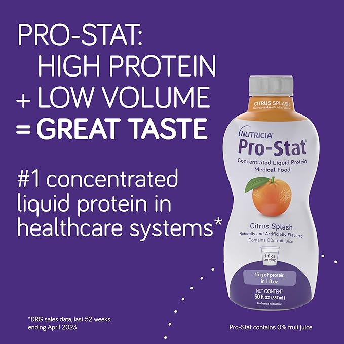 Pro-Stat Concentrated Liquid Protein Medical Food - Peach Flavor with Fiber, 30 Fl Oz Bottle