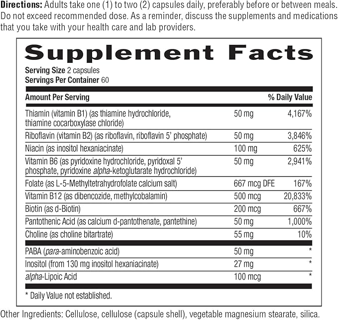Country Life, Coenzyme B-Complex Vitamin, Support Energy and Metabolism, Daily Supplement, 120 ct