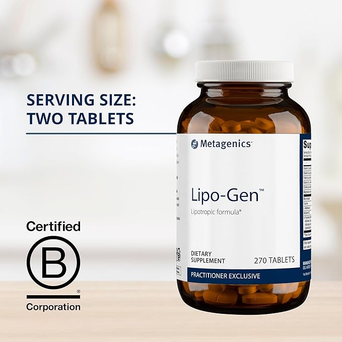 Metagenics Lipo-Gen - Lipotropic Liver Supplement* - Gallbladder Support* - with Amino Acids, Vitamin B12 & Choline - Non-GMO, Gluten-Free & Vegetarian - 270 Tablets
