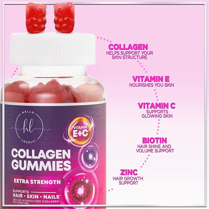 Collagen Peptides for Women - Collagen Gummy with Biotin for Hair, Skin, Nail, Bone & Joint Support, Extra Strength Hydrolyzed Collagen Peptides Supplement for Women & Men, Non-GMO - 120 Gummies