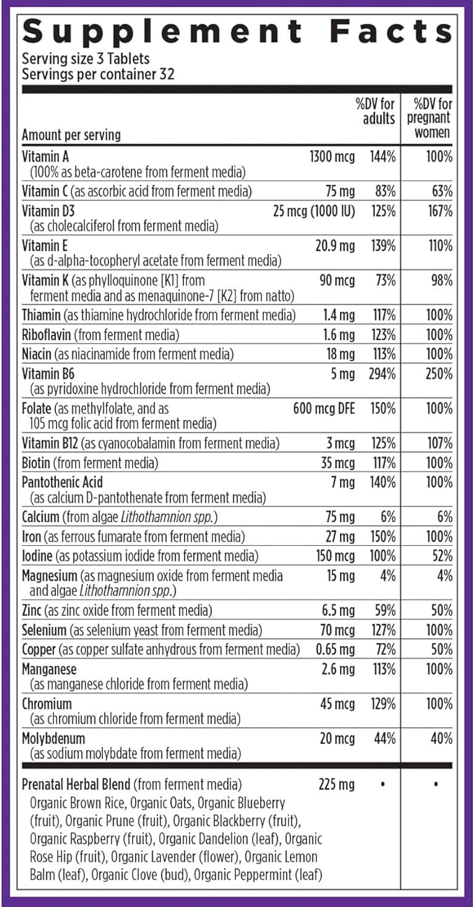 New Chapter Advanced Perfect Prenatal Vitamins, 96ct, Made with Organic, Non-GMO Ingredients for Healthy Baby & Mom - Folate (Methylfolate), Whole-Food Fermented Iron, Vitamin D3 + Ginger