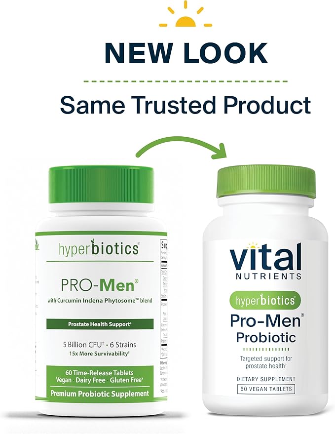 Hyperbiotics Vital Nutrients Pro-Men Probiotic | Shelf-Stable Probiotics for Men | Targeted Support for Prostate Health and Digestive Balance*| Non-GMO | Gluten, Dairy, Soy Free | 60 Tablets