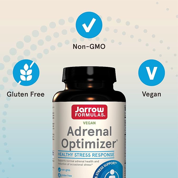 Jarrow Formulas® Adrenal Optimizer® with Ashwagandha, Chamomile and Schizandra Extract, Supports Reduction of Occasional Stress, 120 Vegan Tablets, 60 Day Supply